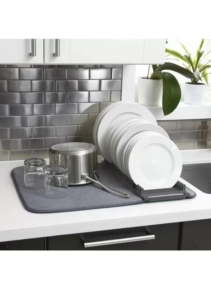 Generic 2 in 1 Dish Drying Rack with Super Absorbent Microfiber Mat, Dish Drying Rack - Image 1